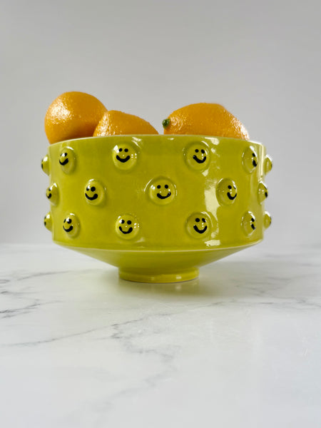 Lime Green Smiley Bowl