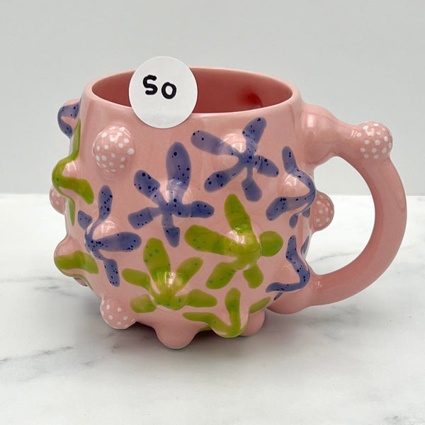 #50 15oz Pink Flower Mug