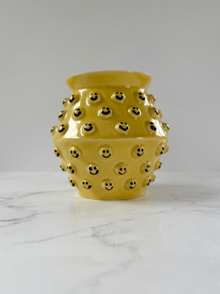 Yellow Smiley Vase