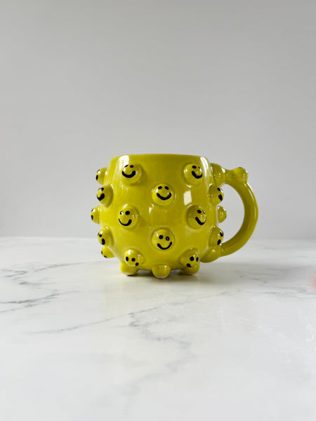 15oz Lime Green Smiley Mug