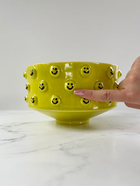 Lime Green Smiley Bowl