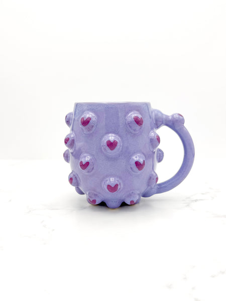 18oz Purple on Purple Heart Mug