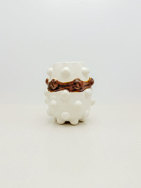 22oz White and Copper Mug