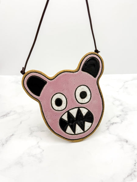 Pink Hungry Bear Wall Art