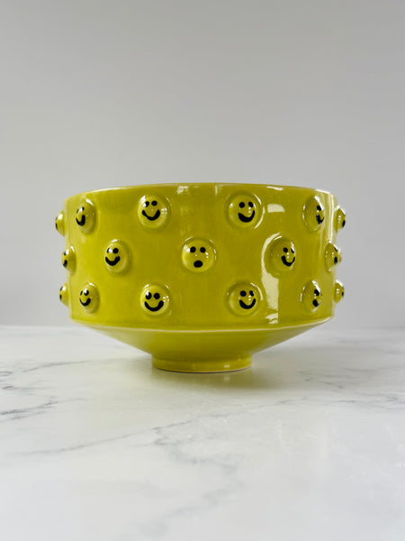 Lime Green Smiley Bowl