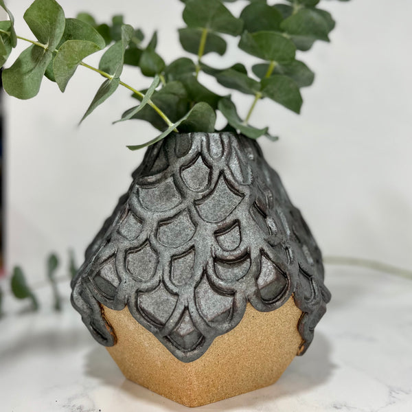 Metallic Scale Vase