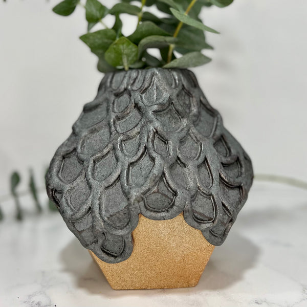 Metallic Scale Vase