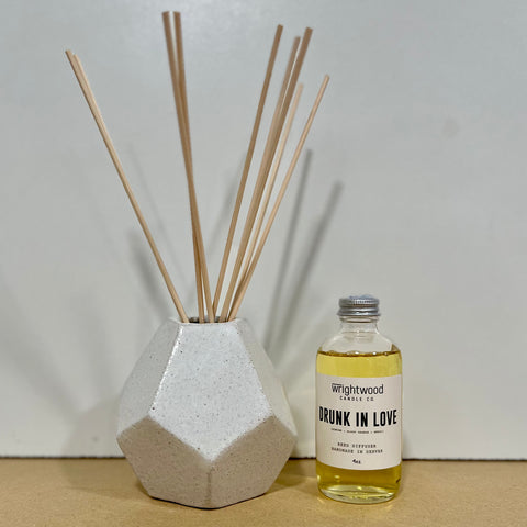 Small White Vase + Drunk In Love Oil Diffuser