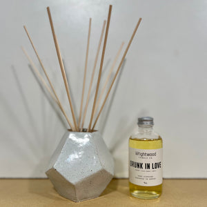 Small White Vase + Drunk In Love Oil Diffuser